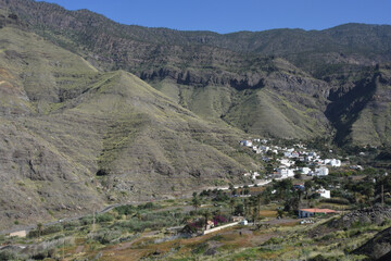 Fototapeta na wymiar Pueblo El Risco entre San nicolas y Algaete, Gran Canaria, islas canarias, España, Spain