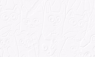 embossed image of cats