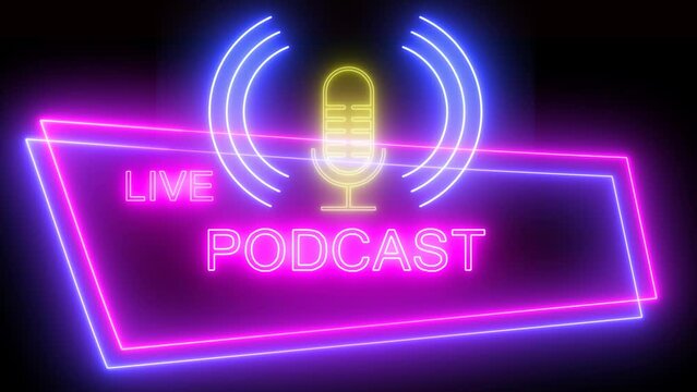 podcast logo neon light effect