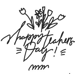 Teachers card. Card for Teacher's day. Hand lettering for your design