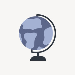  Terrestrial globe, planet earth. Flat design 