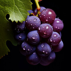 close-up of an isolated grape, capturing intricate details and texture. Generative AI.