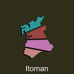 Itoman City map of Japan Prefecture Country with administrative division vector illustration