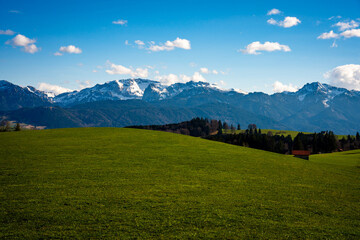 Fototapeta na wymiar mountain landscape, alps, allgäu, spring
