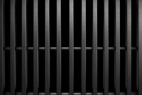 Prision bars isolated on dark background. Ai Generative