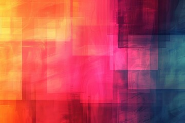 Brightly colored squares pattern; suitable for abstract backgrounds, geometric designs, vibrant art projects, digital presentations, and modern website banners.