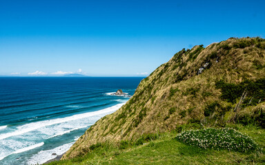 view at ocean from hill