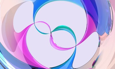 Abstract 3D glass infinity on a purple background