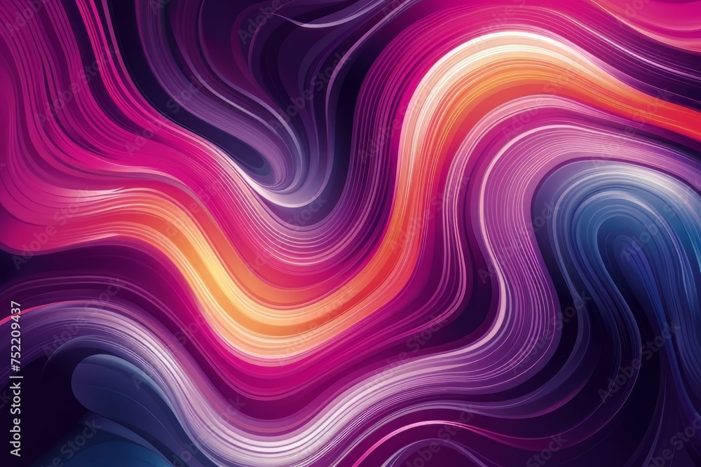 Poster colorful abstract background with wavy lines and waves. suitable for backgrounds, digital art projec
