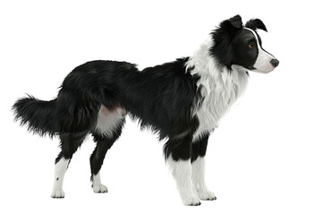 3D Border Collie side view 