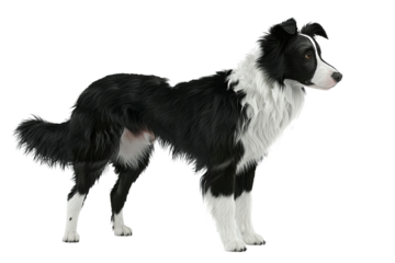 3D Border Collie side view 