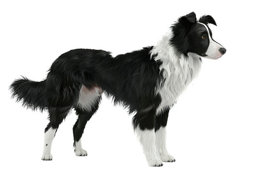 3D Border Collie side view 