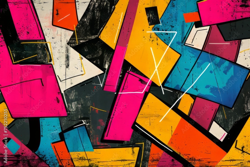 Poster abstract art background with colorful squares. suitable for modern and artistic design projects, bro