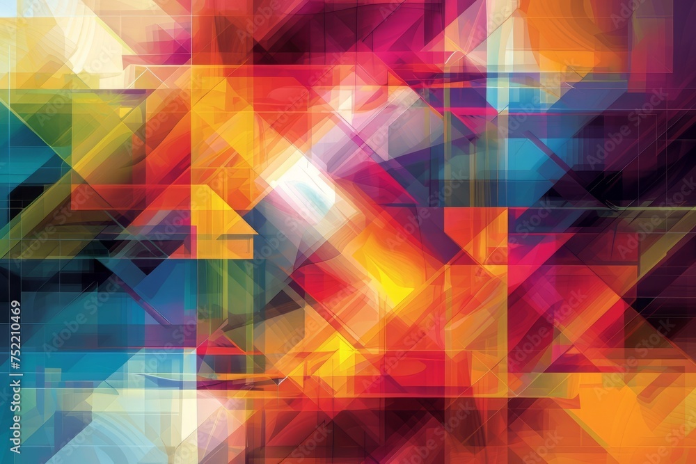 Poster abstract geometric background with bright colors and shapes. perfect for use in digital designs, pre