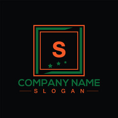 Square shape S letter logo design vector