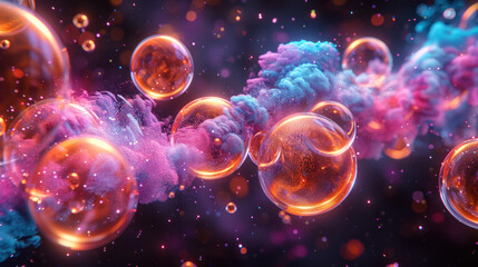 Abstract glowing bubbles