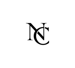 Initial Letter Logo. Logotype design. Simple Luxury Black Flat Vector NC