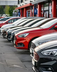 Fototapeten A fleet of cars parked outside a car rental office © 1st footage