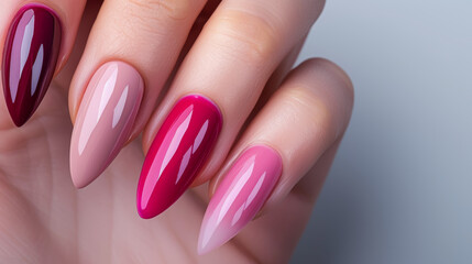 girls nails on white background