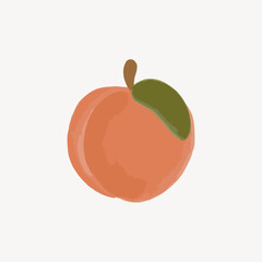 fruta pêssego saudável. ilustração vetorial 