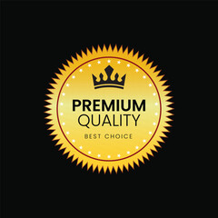 vector premium quality golden label collection with crown 