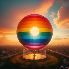 AI generated. LGBT pride symbol with heart and text. 