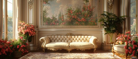 Landscape of Modern Luxury Interior, Unreal Engine 3D, living room