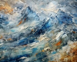 Abstract Artistic Representation of a Stormy Sea