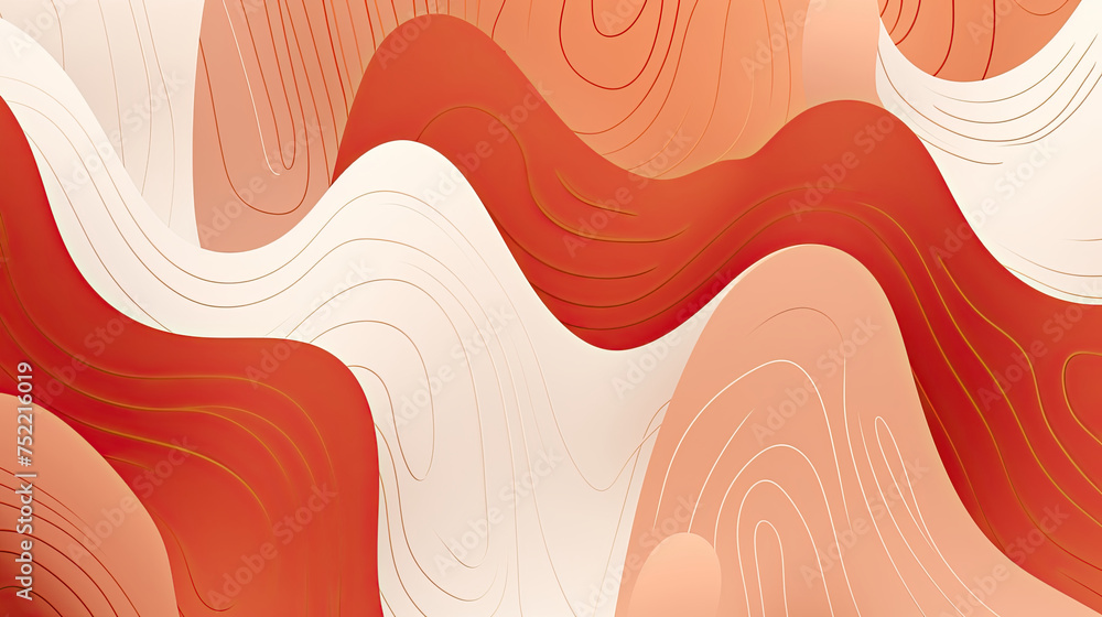 Poster colorful retro groove, minimalist line art geometric pattern texture blending with nostalgic tones, 