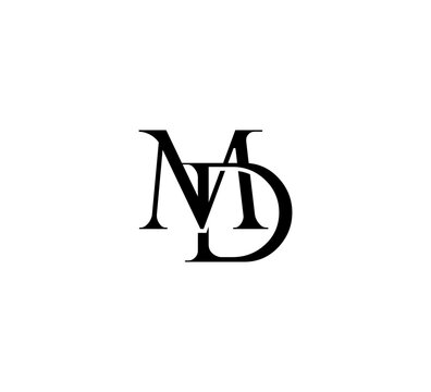 Initial Letter Logo. Logotype design. Simple Luxury Black Flat Vector MD