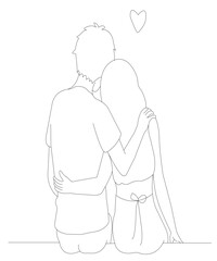 Valentine coloring book page for kids