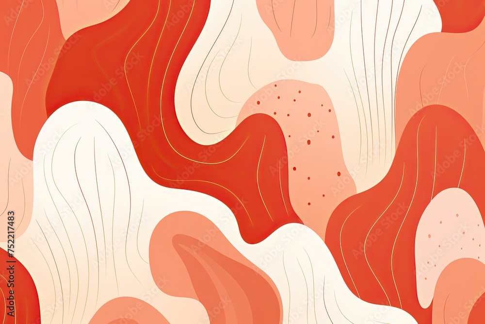 Poster colorful retro groove, minimalist line art geometric pattern texture blending with nostalgic tones, 