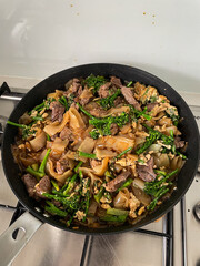 Beef and broccolini pad see ew.