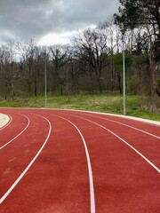 Athlete track or Running track at Tirana's main park. 
