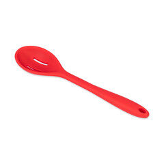 Red silicon spoon isolated over white background