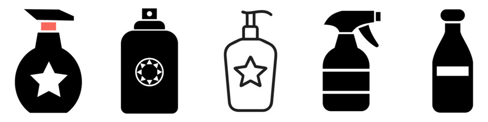 set of bottle icon in trendy flat style, hand wash, spray bottle, vector icon
