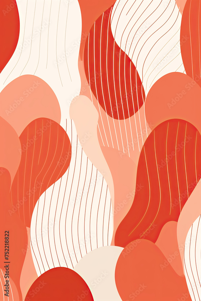 Poster colorful retro groove, minimalist line art geometric pattern texture blending with nostalgic tones, 