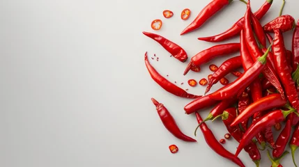 Fotobehang hot pepper on white background © Vladislav
