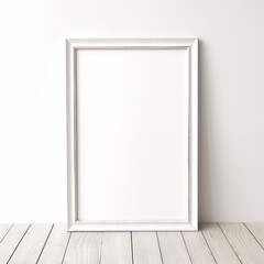 Contemporary Slim Silver White Frame: Empty Picture Frame