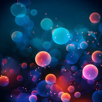 colorful light bubble, glow bokeh, illustration wallpaper backgrounds.