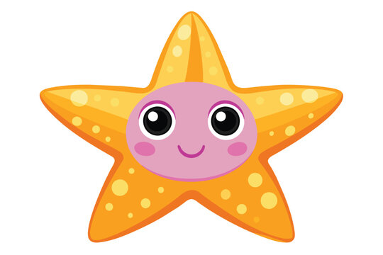 cartoon star fish vector 
