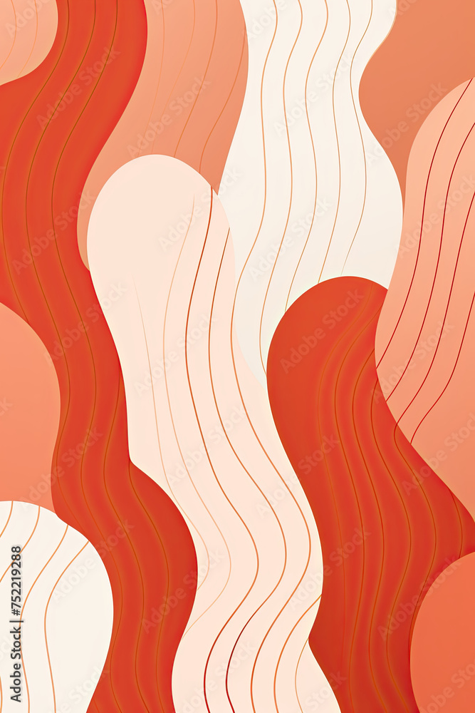 Poster colorful retro groove, minimalist line art geometric pattern texture blending with nostalgic tones, 