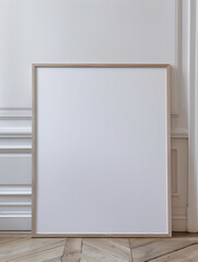 Large Blank Frame Leaning White Wall Photo