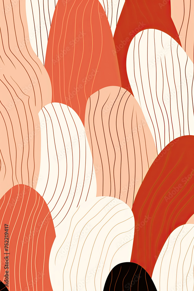 Poster colorful retro groove, minimalist line art geometric pattern texture blending with nostalgic tones, 
