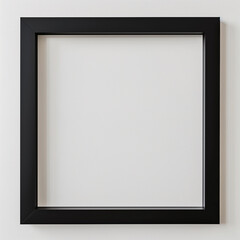 Empty Square Black Poster Frame on White Background