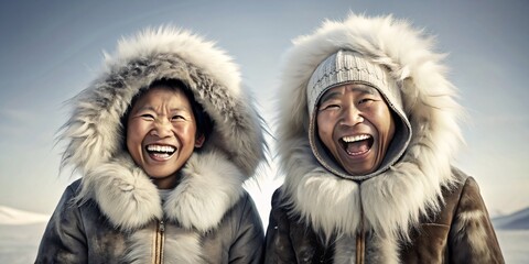 Young Eskimo with Positive Moods, happy Moments, colorful Feelings and joyful Moments in Life
 - obrazy, fototapety, plakaty