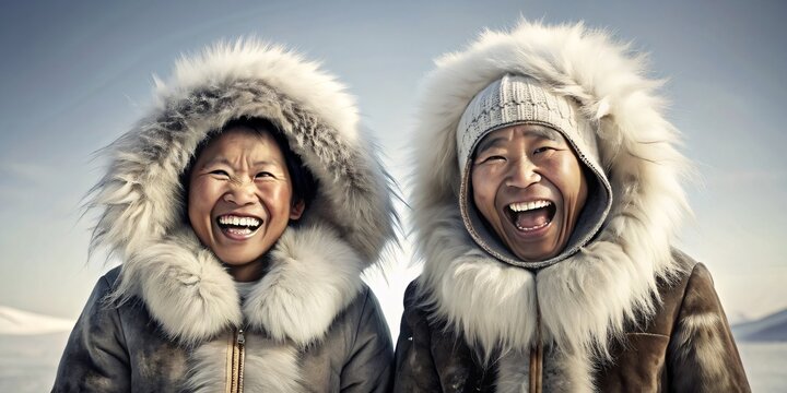 Young Eskimo with Positive Moods, happy Moments, colorful Feelings and joyful Moments in Life
