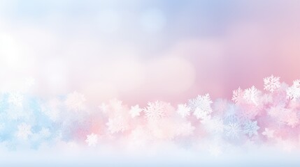 background with snowflakes in soft pastel colors.