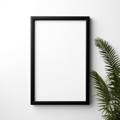 Minimalistic Black Background Picture Frame Mockup