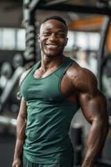Fototapeta na wymiar afro american man in the gym Generative AI